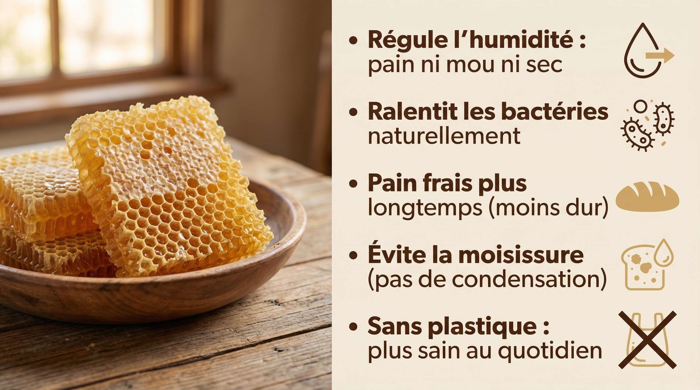 Sac à Pain en Cire d'Abeille La Maison de Louise — Format 30 x 40 cm