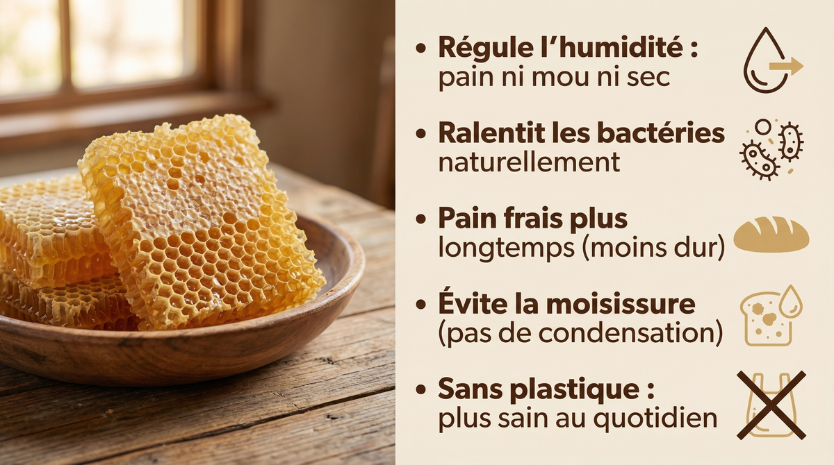 Sac à pain en cire d'abeille dans une cuisine